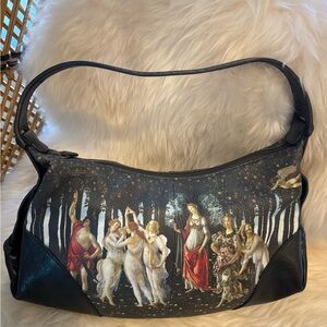 Jcon Los Angles Leather Shoulder Bag w print of Sandro Botticellis La Primavera